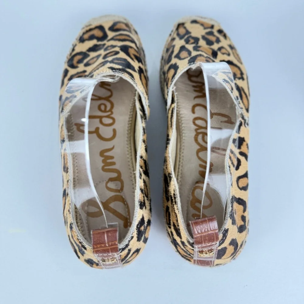 Sam Edelman Khloe Leopard Print Leather‎ Slip On Flats Women Size 9M